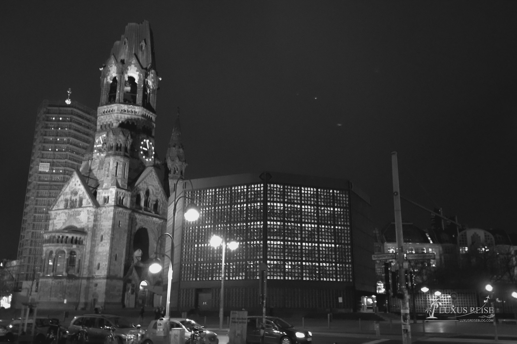 Berlin bei Nacht - schwarz-weiss Aufnahmen einer Großstadt - Brandenburger Tor - Siegessäule - Potsdamer Platz